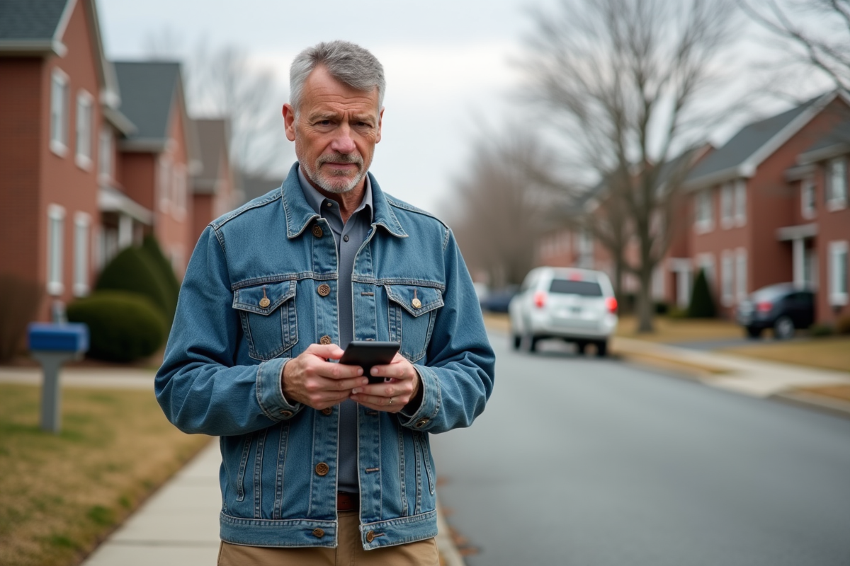 Homme dehors tenant un formulaire d