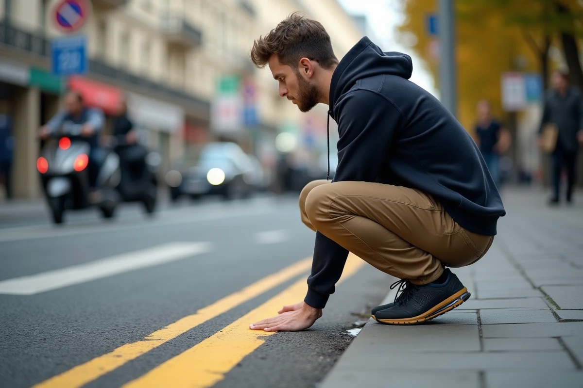 Jeune homme observant la zone de livraison à Paris