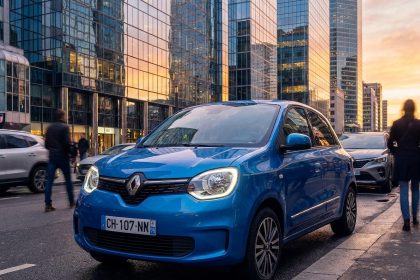 Twingo électrique garée dans un environnement urbain